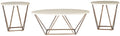 3 Piece Faux Marble Top Accent Coffee Table Set in Gold B945