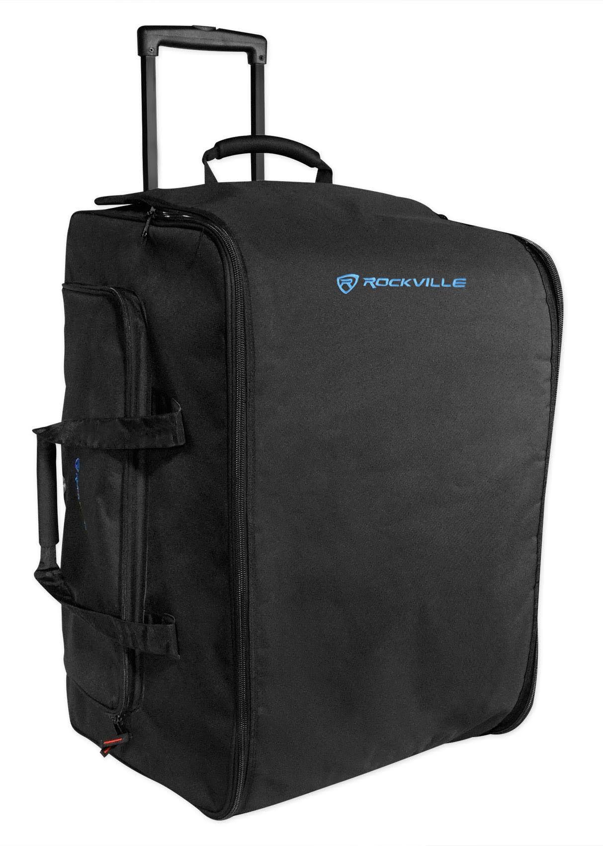 Rockville Rolling Travel Case Speaker Bag with Handle and Wheels E449029