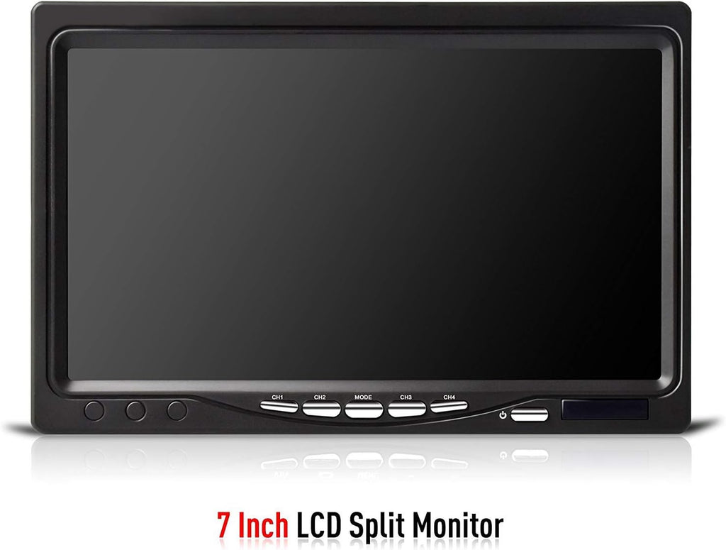 Backup Camera with Monitor 4 Channels Split Screen Wired N402