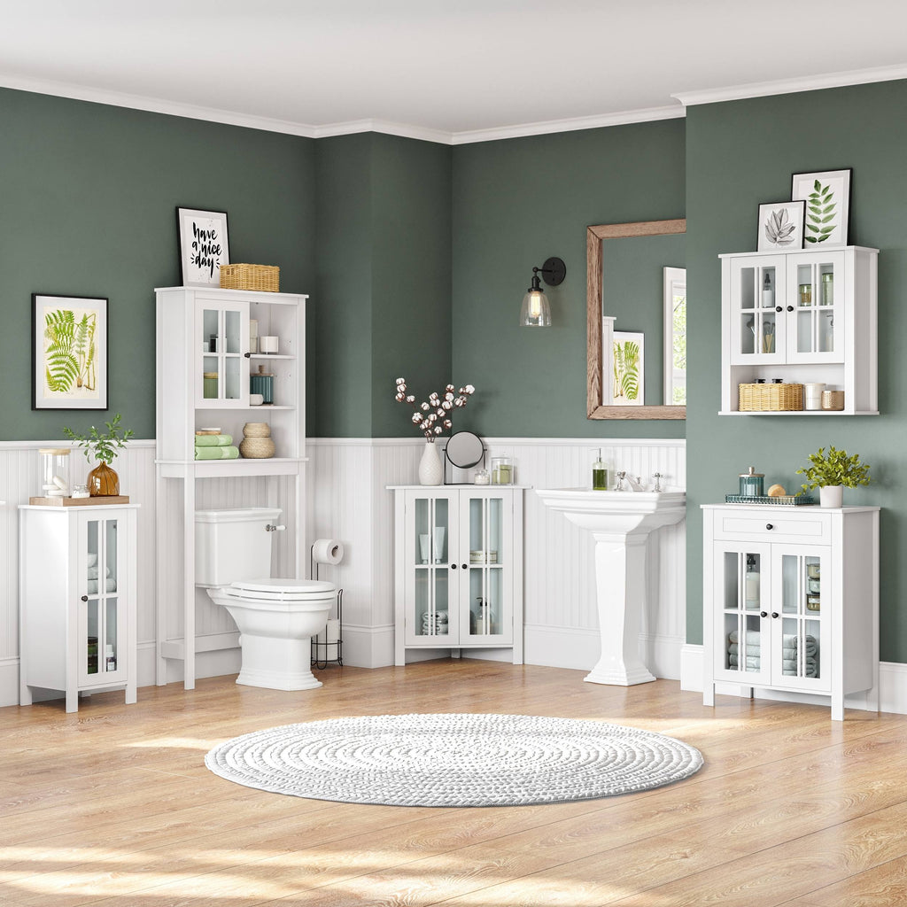 White Two Door Corner Cabinet U95396