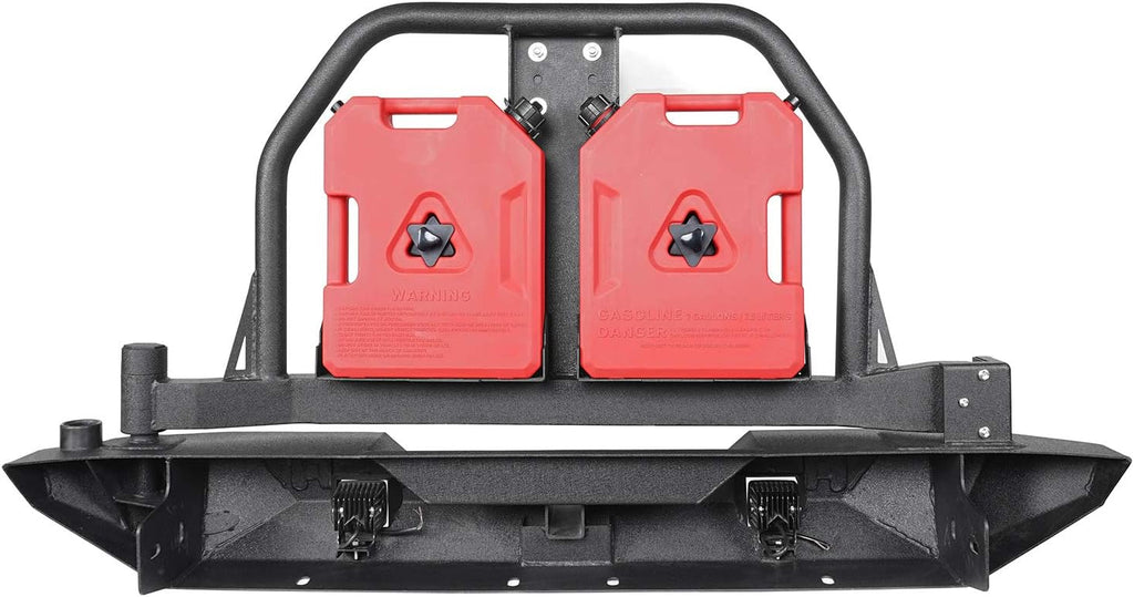 Rear Bumper & Spare Tire Carrier with Oil Drum Holder & Receiver Hitches G196813