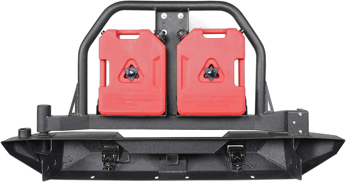 Rear Bumper & Spare Tire Carrier with Oil Drum Holder & Receiver Hitches G196813