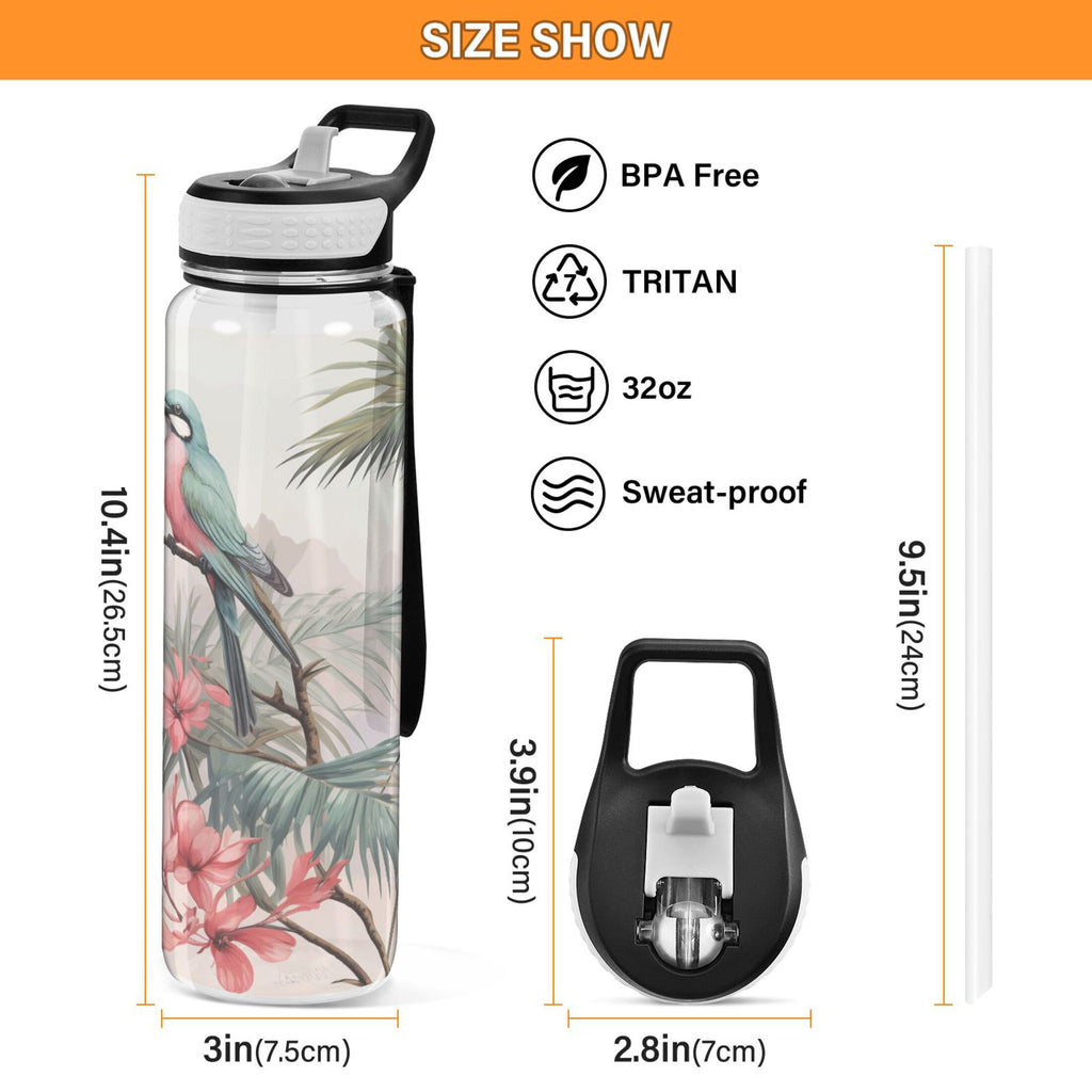 Clear 32oz Tritan Water Bottle with Straw X305