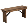 Solid Pine Folding Farm Bench R590705