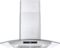 30 in. Wall Mount Range Hood with 380 CFM, Curved Glass, Stainless Steel Z3668