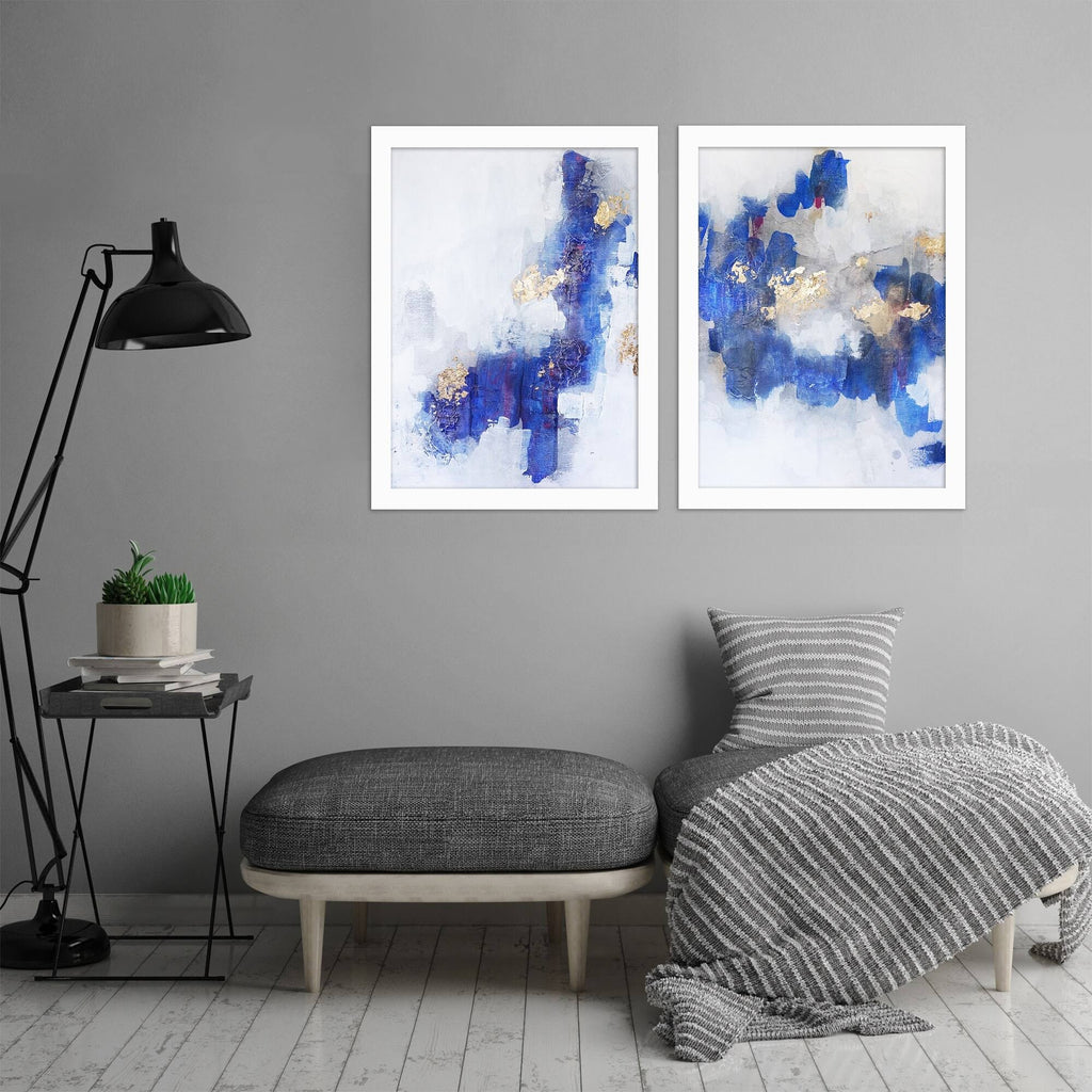 2 Piece White Framed Print Set F775